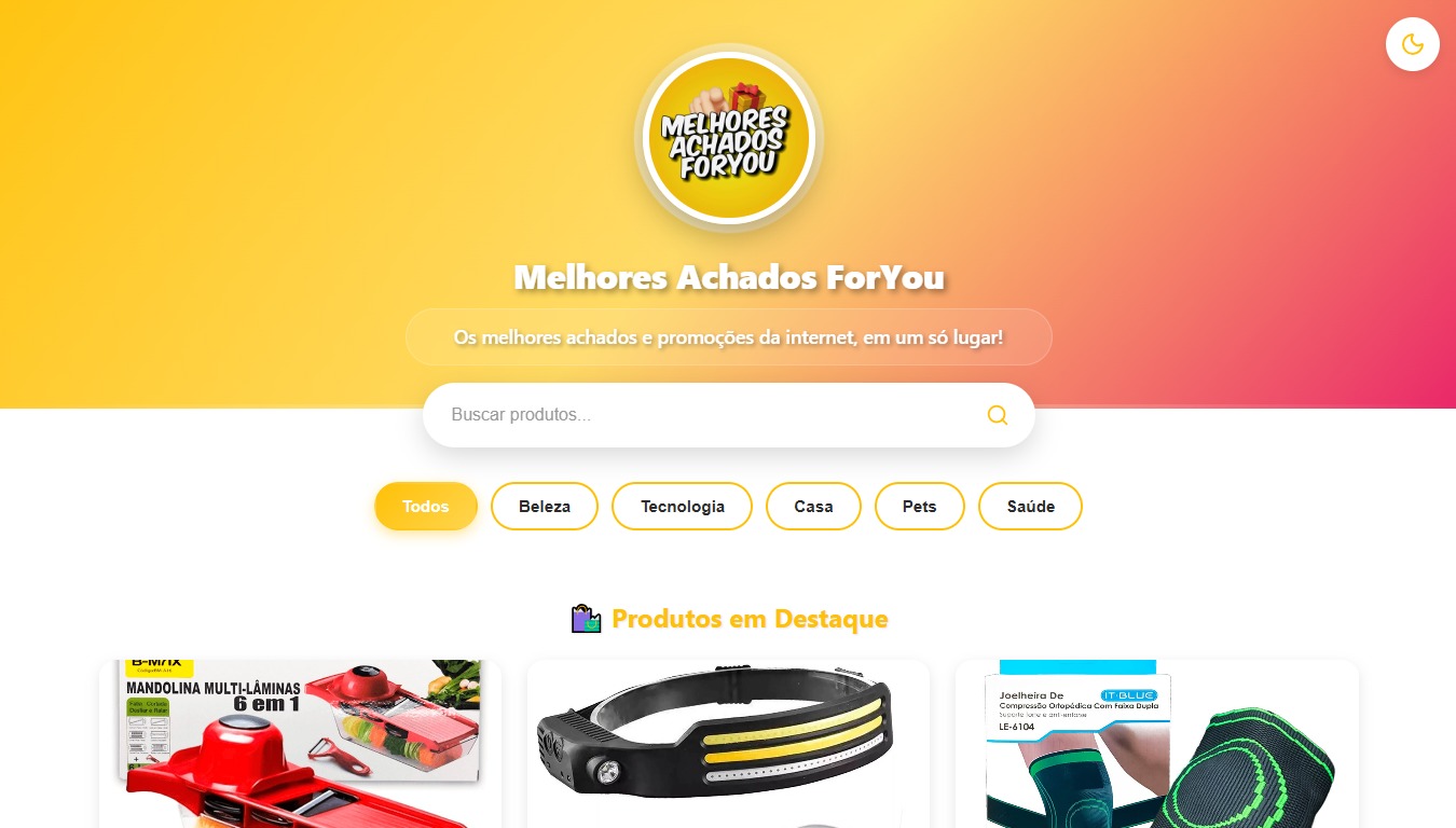 Site de Vitrine e Contato com filtros e busca de produtos